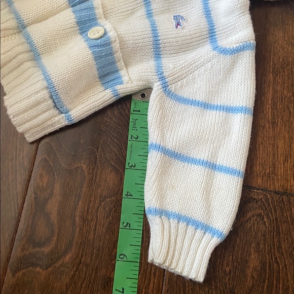 Vintage Izod Lacoste baby knit cable Hoodie cardigan full zip size 3-6M - Picture 9 of 9